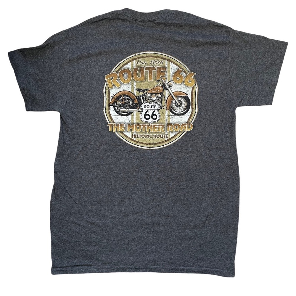 Historic Route 66 Graphic Tee The Mother Road Gray